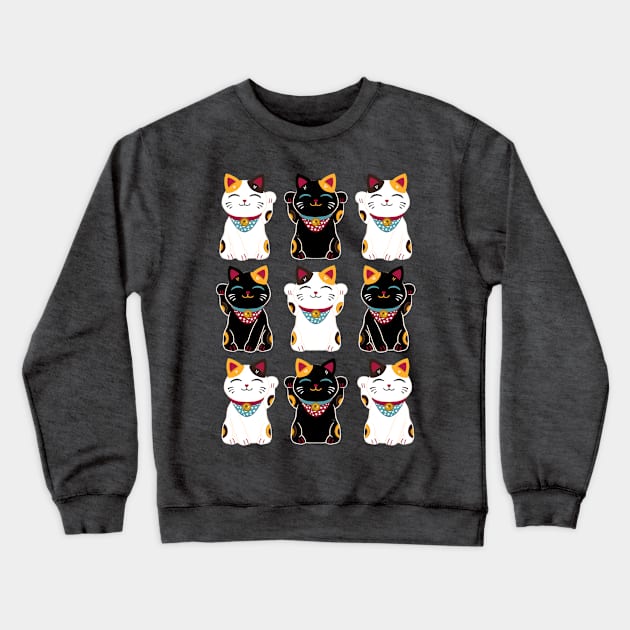 Lucky Cats Crewneck Sweatshirt by Serena Archetti